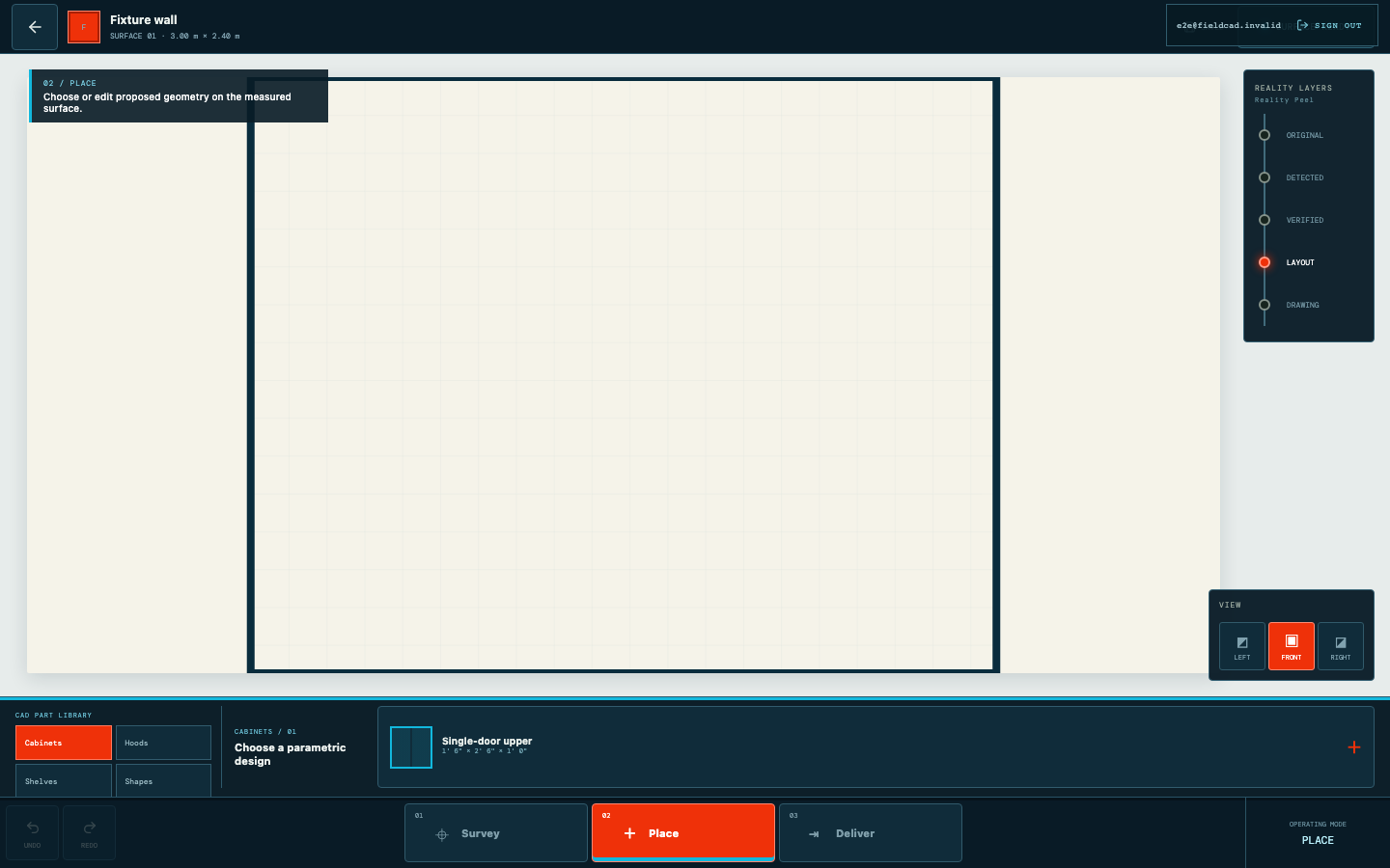 Mark openings and datums — FieldCAD product interface